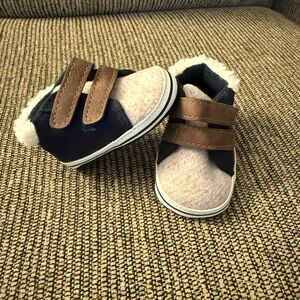 Cozy Brown and Cream Baby Walker Shoes